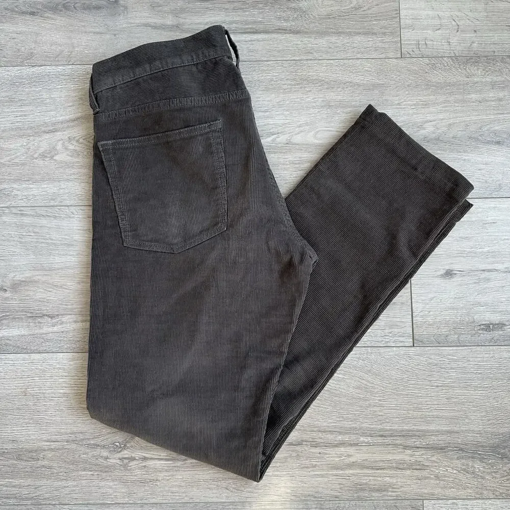 J Crew Pants Jeans Men Brown 484 Corduroy Slim Straight 5 Pocket fits-32/30 $98